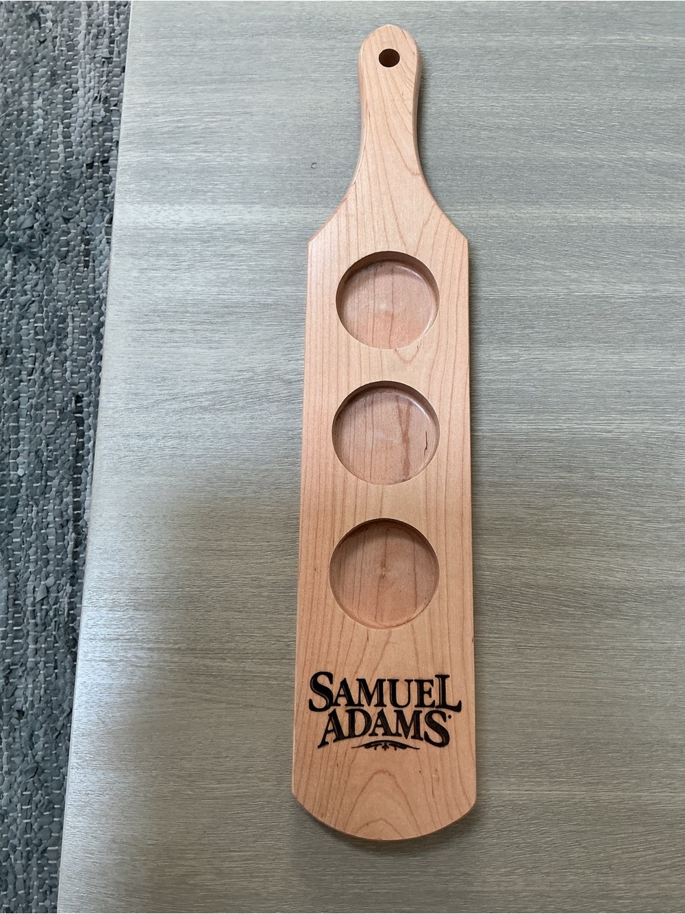 Samuel Adams Wooden 3-Sample Flight Paddle in Natural Wood